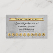 Gold Gray Loyalty Punch Card Visitenkarte Treuekarte (Vorderseite)