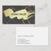 Gold Gray Marble | Gold gebürstet Visitenkarte (Vorne/Hinten)