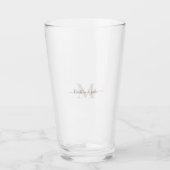 Gold & Gray Monogram & Script-Namen Glas (Vorderseite)