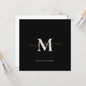 Gold & Gray Monogram Script Scripte Weihnachten Karte (Vorderseite/Rückseite Beispiel)