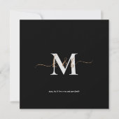 Gold & Gray Monogram Script Scripte Weihnachten Karte (Vorderseite)