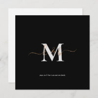 Gold & Gray Monogram Script Scripte Weihnachten