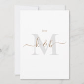 Gold & Gray Monogram Swash Script Bride Partys Einladung (Vorderseite)
