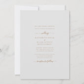 Gold & Gray Monogram Swash Script Bride Partys Einladung (Rückseite)
