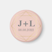 Gold Gray Monogram Wedding Save the Date Favor Magnet (Vorne)