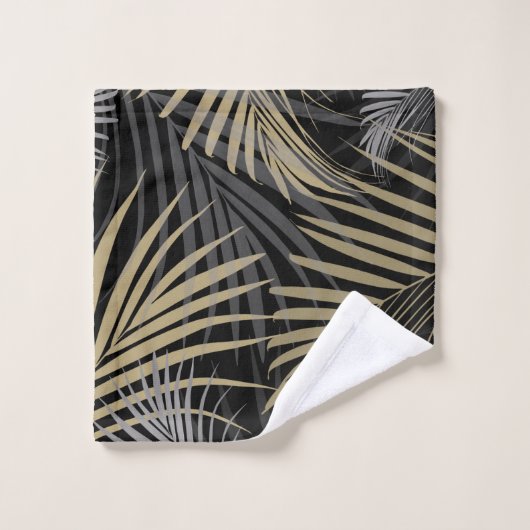 Gold Gray Palm Blätter Dream - Cali Summer Vibes # Badhandtuch Set (Waschlappen)