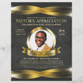 Gold & Gray Pastor's Apprecife Kirche Flyer (Vorne)
