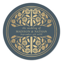 Gold Gray Royal Medieval Sword Wedding