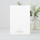 Gold & Gray Script Monogram White Wedding Dankeskarte (Stehend Vorderseite)