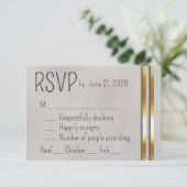 Gold & Gray Wedding RSVP (Stehend Vorderseite)
