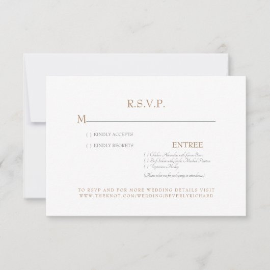 Gold & Gray Wedding RSVP Card Karte (Vorderseite)