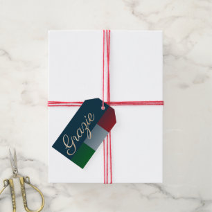 Gold Grazie auf verblasste italienische Flagge Vie Geschenkanhänger