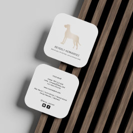 Gold Great Dane Dog Walker Trainer Welpe sitzen Quadratische Visitenkarte
