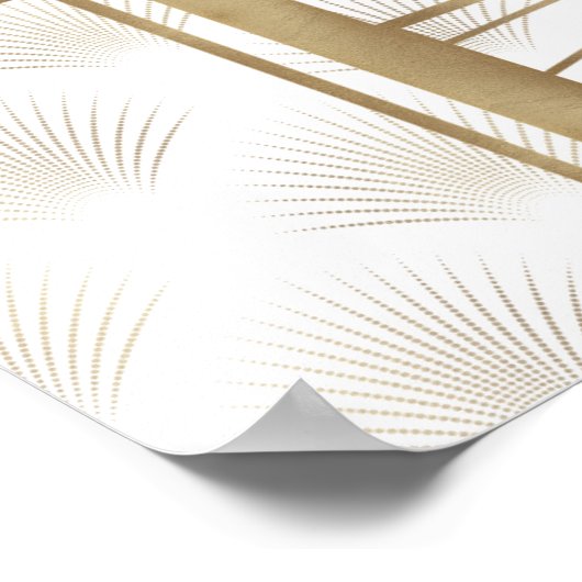 Gold Great Gatsby Art Deco Hochzeitskarte Poster (Ecke)