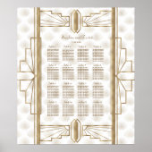 Gold Great Gatsby Art Deco Hochzeitskarte Poster (Vorne)