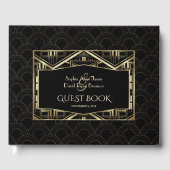 Gold Great Gatsby Art Deco Style Wedding Gästebuch (Vorderseite)