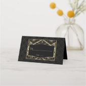 Gold Great Gatsby Art Deco Style Wedding Platzkarte (Rückseite)