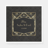 Gold Great Gatsby Art Deco Style Wedding Serviette (Vorderseite)