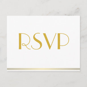 Gold Great Gatsby Wedding RSVP Postkarten