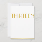 Gold Great Gatsby Wedding Table Cards Dreizehn Einladung (Vorderseite)