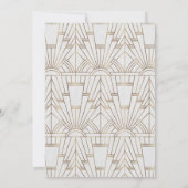 Gold Great Gatsby White 1920s New Year Party Einladung (Rückseite)