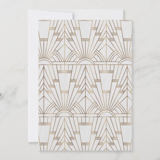 Gold Great Gatsby White 1920s New Year Party Einladung (Rückseite)