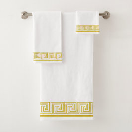 Gold Grecian Frieze Design Badhandtuch Set
