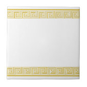 Gold Grecian Frieze Pattern Fliese (Vorderseite)