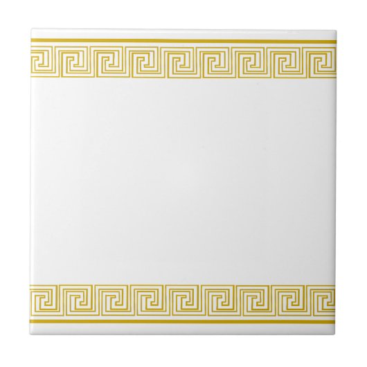 Gold Grecian Frieze Pattern Fliese (Vorderseite)