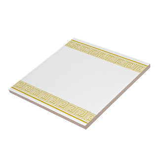 Gold Grecian Frieze Pattern Fliese
