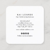 Gold Green Abstrakt Circle Square Business Card Quadratische Visitenkarte (Rückseite)