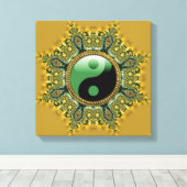 Gold Green Balance Medical Mandala Leinwanddruck (Insitu (Holzboden))