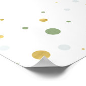 Gold & Green Balloons | Baby-Dusche Willkommen Poster (Ecke)