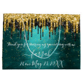 Gold Green Black Tropfens bevorzugen große Geschen Geschenktüte (Rückseite)