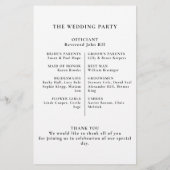 Gold Green Blätter Calligraphy Wedding Program (Rückseite)