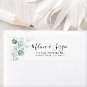 Gold Green Blätter Hochzeitrücksendesiegel (Insitu)