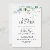 Gold Green Blätter Kalligrafie Brautparty Einladung (Vorderseite)