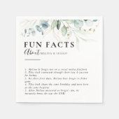 Gold Green Blätter Trivia Fun Fakten Hochzeit Serviette (Vorderseite)