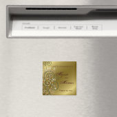 Gold & Green Boho Dot Spiralen vereint in der Ehe Magnet (In Situ (Geschirrspüler))