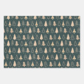Gold Green Boho Weihnachtsbaumen Trendy Geschenkpapier Set (Vorderseite 3)