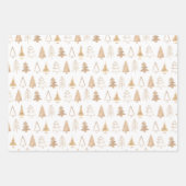 Gold Green Boho Weihnachtsbaumen Trendy Geschenkpapier Set (Vorderseite)