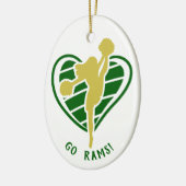 Gold Green Cheerleader Team Name Keramik Ornament (Links)