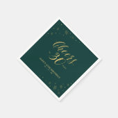 Gold & Green Cheers 30. Geburtstag Party Napkins Serviette (Ecke)