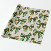 Gold Green Christmas Boys Vintag Geschenkpapier (Ungerollt)