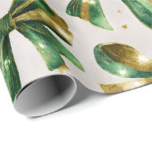 Gold Green Christmas Boys Vintag Geschenkpapier (Rolleneckpunkt)