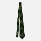 Gold Green Christmas Kariert Monogram Neck Tie Krawatte (Rückseite)