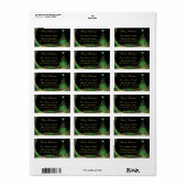Gold Green Christmas Return Address Label Adressaufkleber (Vorne)