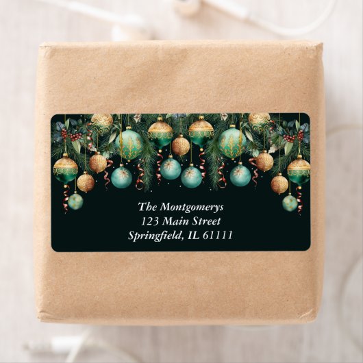 Gold Green Christmas Tree Ornaments (Insitu)