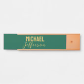 Gold green color elegant modern minimalist name türschild (Vorderseite )