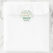 Gold Green Confetti Abschluss 2023 Runder Aufkleber (Tasche)